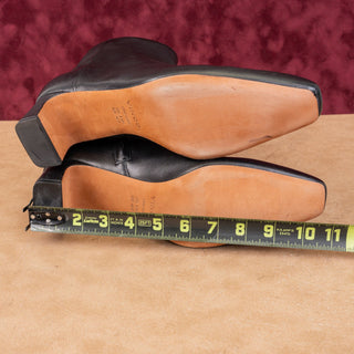 Vince Women Silvana Black Leather Dress Office Square Ankle Boots 9.5US EUR40.5