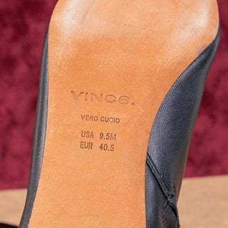 Vince Women Silvana Black Leather Dress Office Square Ankle Boots 9.5US EUR40.5