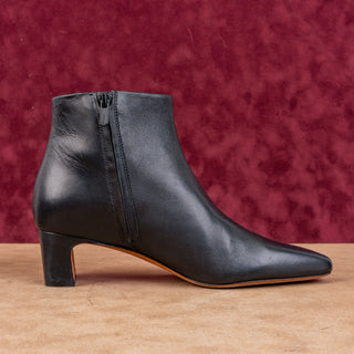 Vince Women Silvana Black Leather Dress Office Square Ankle Boots 9.5US EUR40.5