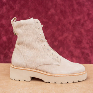 Paul Green Women Joan Sand Nubuck Lace-up Festival Combat boots sz 7US AUS 4.5