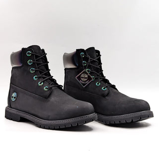 Timberland Women Premium Nubuck Black Waterproof Iridescent Boots size 9