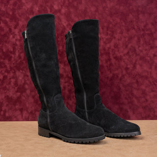 La Canadienne Women Susan Black Suede Zip Waterproof Dual Zip Knee Boots sz 9.5