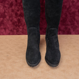 La Canadienne Women Susan Black Suede Zip Waterproof Dual Zip Knee Boots sz 9.5