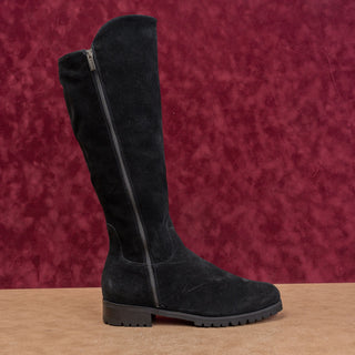 La Canadienne Women Susan Black Suede Zip Waterproof Dual Zip Knee Boots sz 9.5