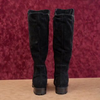 La Canadienne Women Susan Black Suede Zip Waterproof Dual Zip Knee Boots sz 9.5