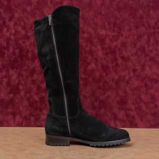La Canadienne Women Susan Black Suede Zip Waterproof Dual Zip Knee Boots sz 9.5