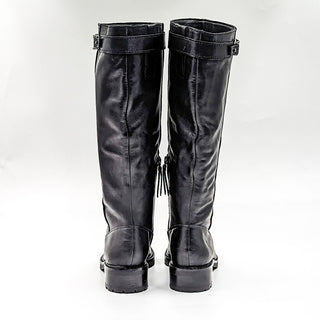 27 Edit by Naturalizer Wmn Cayce Black Leather Buckle Riding Biker Boots Sz 6