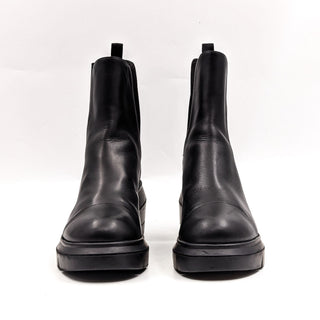 Stuart Weitzman Women Norah Chelsea Black Leather Platform Boots sz 8.5US EUR39