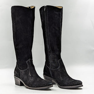 Matisse Women Gunslinger Blck Suede Block Heel Western Knee Boots size 6.5