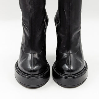 Givenchy Paris Women Platform Black Leather Zip Ankle Boots sz 5.5-6US EUR 36