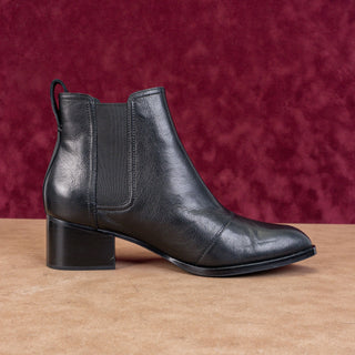 rag&bone Women Walker Black Leather Slip-on Block Heel Ankle Boots 9.5US EUR39.5