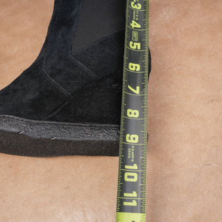 Vaneli Women Black Suede Waterproof Elastic Chelsea Wedge Fashion Boots sz 8.5