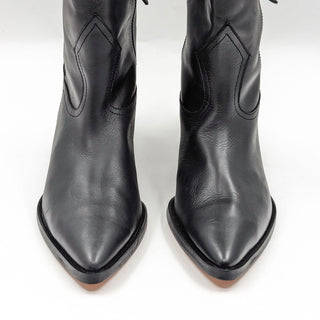 Frame Women Le Dallas Black Leather Western Cowboy Boots size 9.5 US EUR39.5