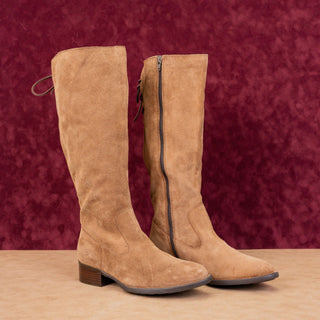 Born Women Braydon Brown Wide Calf Distress Suede Farm Riding Boots sz 9.5