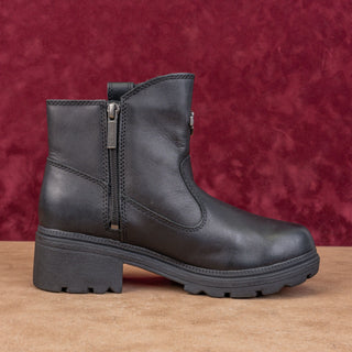 Harley Davidson Women Black Leather Moto Biker Buckle Ankle Zip Boots sz 7.5