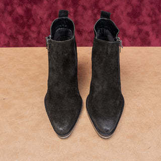 Very Volatile LA Women Distress Black Leather Zip Festival Party Western Boots 9