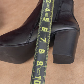 Diba True Women Vintage Retro 90s Black Leather Round Toe Ankle Boots sz 8