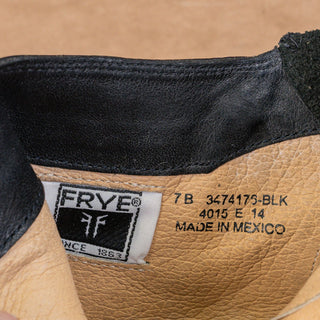 Frye Women Janis Black Leather Harness Block Heel Ankle Boots sz 7