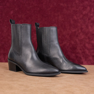 Stuart Weitzman Women Black Leather Western Chelsea Ankle Boots sz 9.5US EUR40
