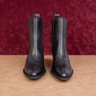 Stuart Weitzman Women Black Leather Western Chelsea Ankle Boots sz 9.5US EUR40