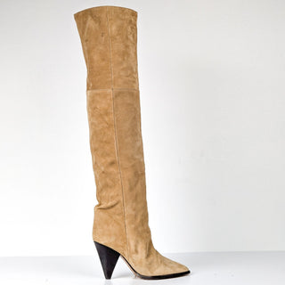 Isabel Marant Women Ririo Cream Suede OTK Western Heel Boots sz 8US EUR 38