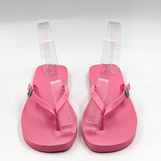 Stuart Weitzman Women Crystal Thong Pink EVA Slide Sandals size 7US EUR 37.5