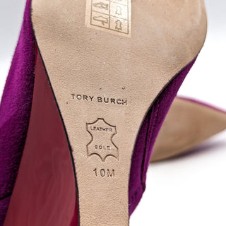 Tory Burch Women Sculpted Wedge Pink Suede Party Ankle Boots size 10