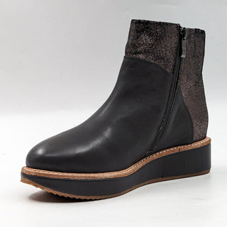 Antelope Women Grey Leather Platform Glitter Zip Ankle Boots size 6US EUR37