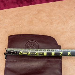 Michael Kors Women Dylyn MK Logo Leather Maroon Knee Boots 5.5M