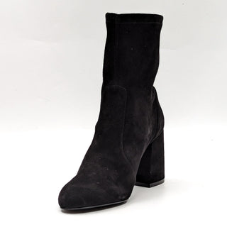 Stuart Weitzman Women Yulian Black Suede Sock Dress Office Sock Boots size 7.5