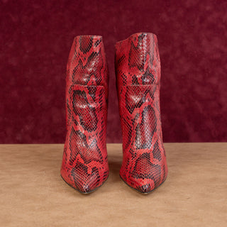 Paris Texas Women Fashion Party Red Leather Python Pointy Toe boots 8.5US 39EUR