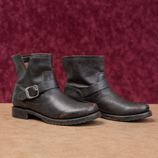 Frye Women Veronica Flex Brown Leather Slip-on Lug Moto Ankle Boots sz 9