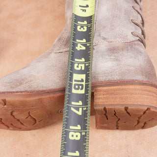 Sofft Women Sharnell Distressed Grey Suede Lace-up Western Zip Knee Boots sz 8.5