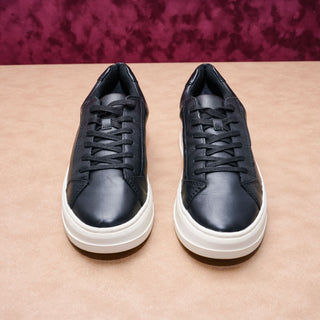 Caslon Women Vick Platform Black Leather Walking Sneakers Sz 7.5M