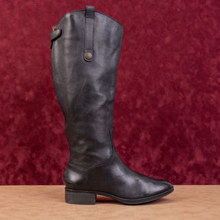 Sam Edelman Women Penny 2 Riding Equestrian Wide Calf Black Leather Boots size 8