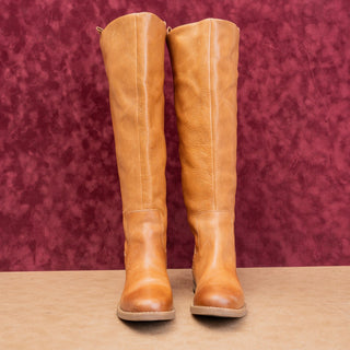 Franco Sarto Women Meye Brown Leather Wide Calf back Zip Boots sz 6.5
