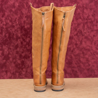 Franco Sarto Women Meye Brown Leather Wide Calf back Zip Boots sz 6.5
