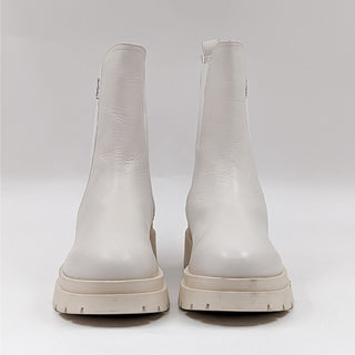 Nero Gardini Women Off White Leather Lug Chelsea Leather Boots 9-9.5US EUR40
