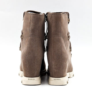 Sorel Women Joan of Arctic Wedge III Lace Suede Taupe Waterproof Boots Size 8.5