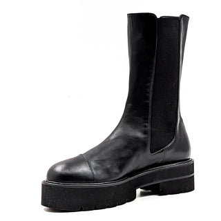 Stuart Weitzman Wmn Presley Ultralift Platform Black Leather Chelsea Boots 8.5