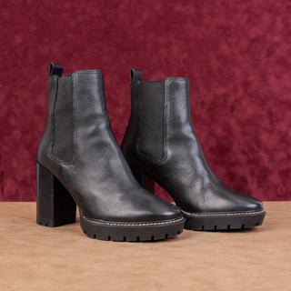 Tory Burch Women Black Leather Miller Chelsea Slip-on Lug Sole Boots sz 9.5