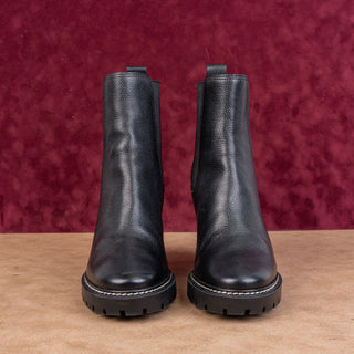 Tory Burch Women Black Leather Miller Chelsea Slip-on Lug Sole Boots sz 9.5