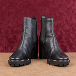Tory Burch Women Black Leather Miller Chelsea Slip-on Lug Sole Boots sz 9.5