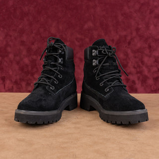 Timberland Women Carnaby Cool Black Suede Stomper Lace Combat Boots Size 7.5