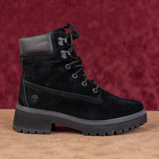 Timberland Women Carnaby Cool Black Suede Stomper Lace Combat Boots Size 7.5