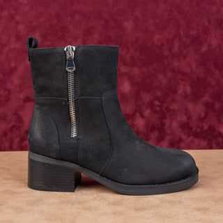 Blondo Women Carmine Black Leather Zip Waterproof Moto Ankle Boots sz 9.5