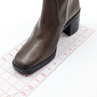 Naturalizer Women Emmy Brown Leather Square Toe Dressy Boots size 12