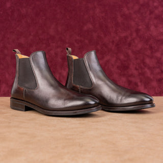 Magnanni Women Delana Brown Leather Dress Chelsea Boots 9.5US EUR39.5