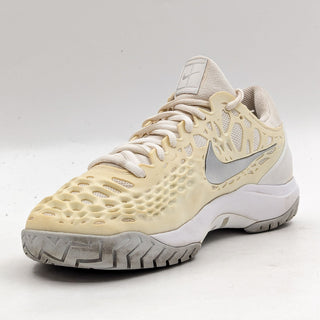 Nike Women Zoom Cage 3 Ivory Fabric Lace-up Tennis Sneakers size 8.5