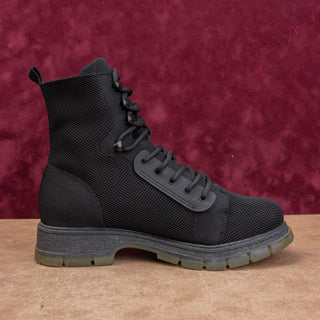 MIA Women Black Breatheable Fabric lace-up Fashion Combat Boots sz 8.5